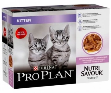 PÂTÉE POUR CHATONS NUTRISAVOUR KITTEN A LA DINDE EN SAUCE 10X85G - PURINA PRO PLAN 1 PÂTÉE POUR CHATONS NUTRISAVOUR KITTEN A LA DINDE EN SAUCE 10X85G - PURINA PRO PLAN