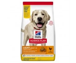 CROQUETTES CHIEN ADULTE GRANDE RACE LIGHT AU POULET 18KG 12KG - HILL'S