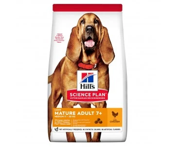 CROQUETTES CHIEN MATURE AGE 7+ LIGHT POULET 12KG - HILL'S 1 CROQUETTES CHIEN MATURE AGE 7+ LIGHT POULET 12KG - HILL'S