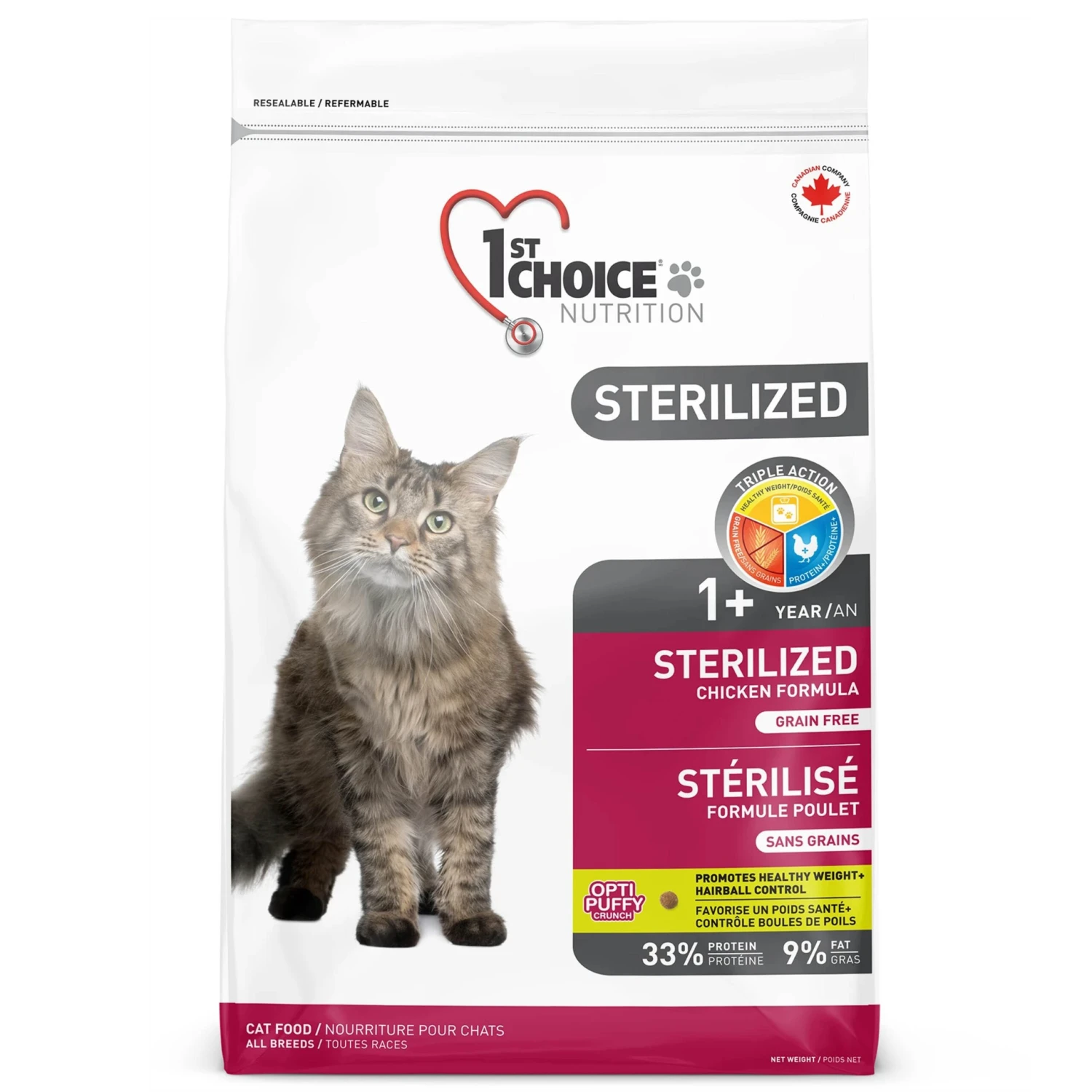 CROQUETTES CHAT STERILISED NO GRAIN POULET 5KG - 1ST CHOICE NUTRITION 2 CROQUETTES CHAT STERILISED NO GRAIN POULET 5KG - 1ST CHOICE NUTRITION – Image 2