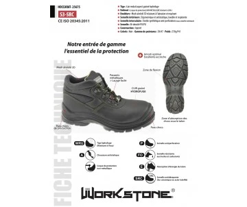 CHAUSSURE SECURITE HOCCARAT NOIR T39 - WORKSTONE 2 CHAUSSURE SECURITE HOCCARAT NOIR T39 - WORKSTONE – Image 2