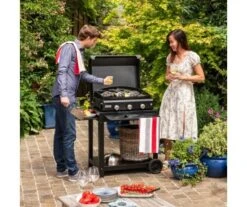 PLANCHA GAZ BLACK EDITION + CHARIOT + COUVERCLE - LE MARQUIER -Jardin Extérieur desserte 3