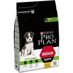 Purina CROQUETTES CHIOT MEDIUM PUPPY OPTISTART POULET 12KG - PRUINA PRO PLAN -Jardin Extérieur dog puppy medium poulet 3kg