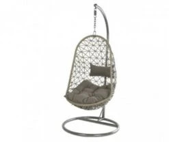 FAUTEUIL OEUF SUSPENDU BOLOGNA GRIS Ø95 X H195 Cm - JARDIDECO