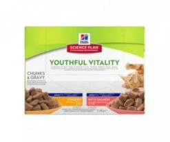 PATEE CHAT ADULTE YOUTHFUL VITALITY POULET ET SAUMON 12X85GR - Hill's SCIENCE PLAN