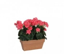 GERANIUM ARTIFICIEL SAUMON EN JARDINIÈRE SLATE TERRA
