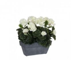 GERANIUM ARTIFICIEL BLANC JARDINIERE 30CM