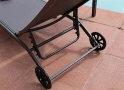 BAIN DE SOLEIL CELIO GREY/ROUGE -Jardin Extérieur lit de soleil 6