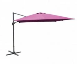 PARASOL DÉPORTÉ INCLINABLE 3MX4M/8 FRAMBOISE - Proloisirs