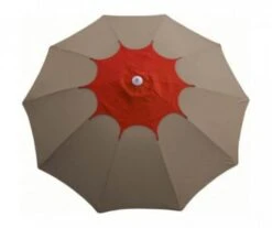 PARASOL FLOWER Ø 270CM PAPRIKA/TAUPE - PROLOISIRS