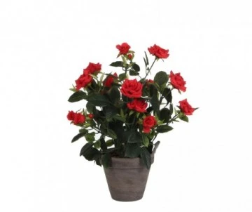 ROSIER ROUGE ARTIFICIEL POT GRIS D11,5CM 1 ROSIER ROUGE ARTIFICIEL POT GRIS D11,5CM